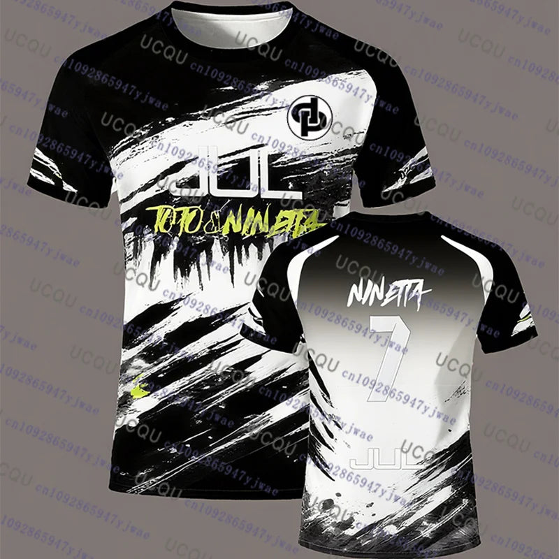 Unisex Sporty Short Sleeve Football Jersey Polyester Breathable Top