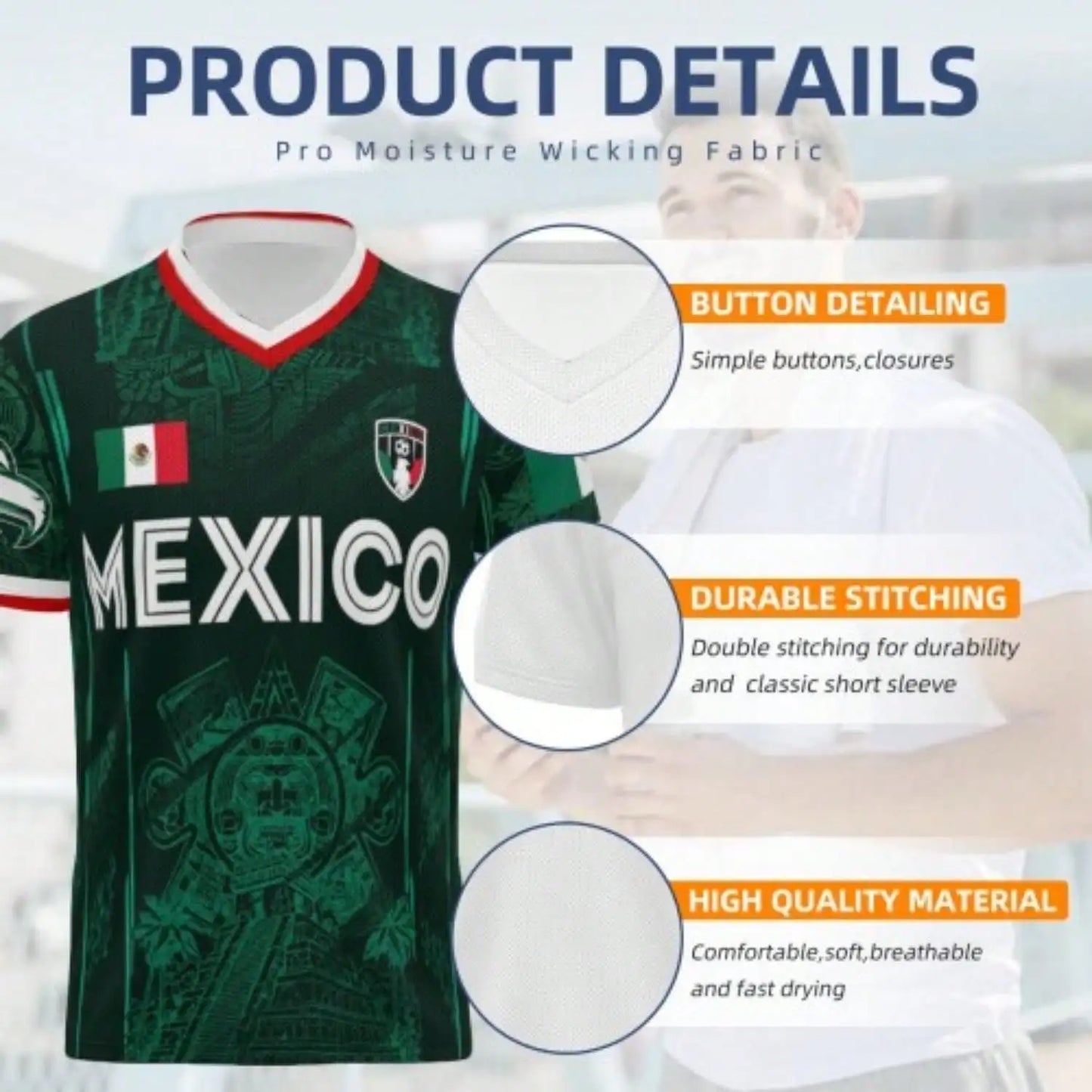 Mexico Soccer Jersey Chichen Itza Pyramid Graphic Retro Print
