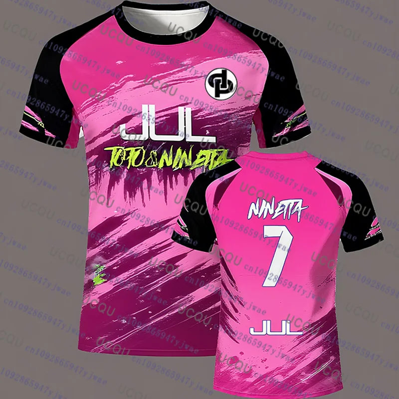 Unisex Sporty Short Sleeve Football Jersey Polyester Breathable Top
