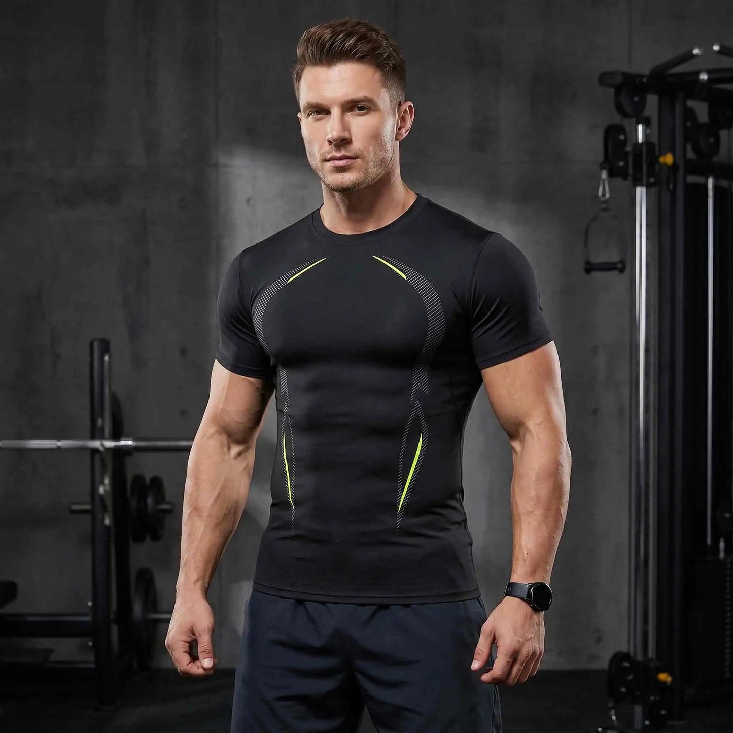 Mens Compression Shirts 3 Pack Baselayer Tops Moisture Wicking QuickDry