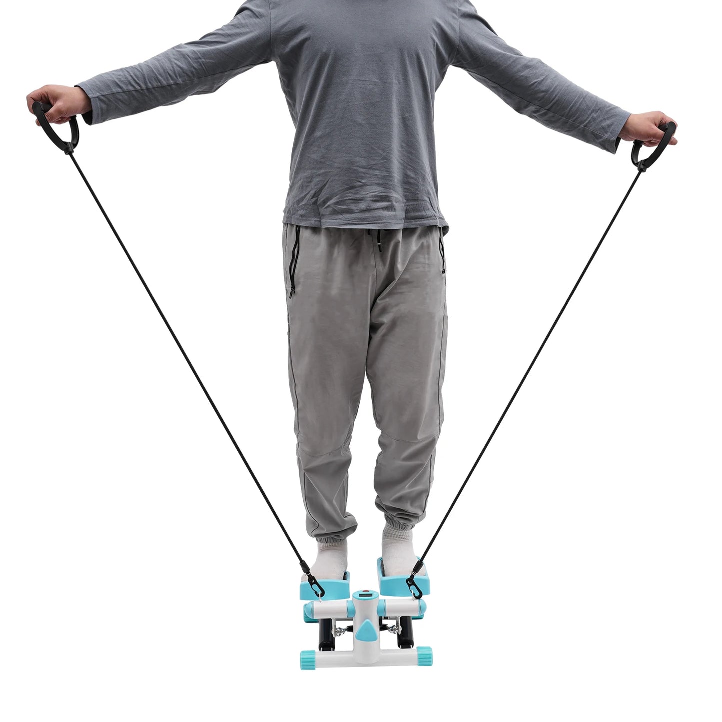 Fitness Twist Stepper With LED Screen And Resistance Bands