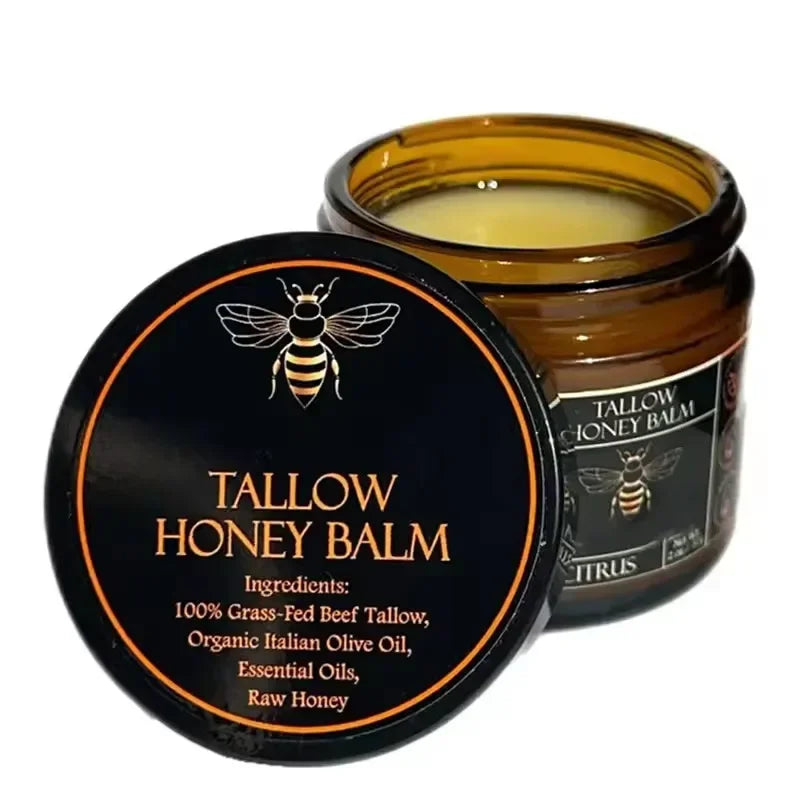 Beef Tallow Balm With Raw Honey Moisturizing Cream For Soft Skin