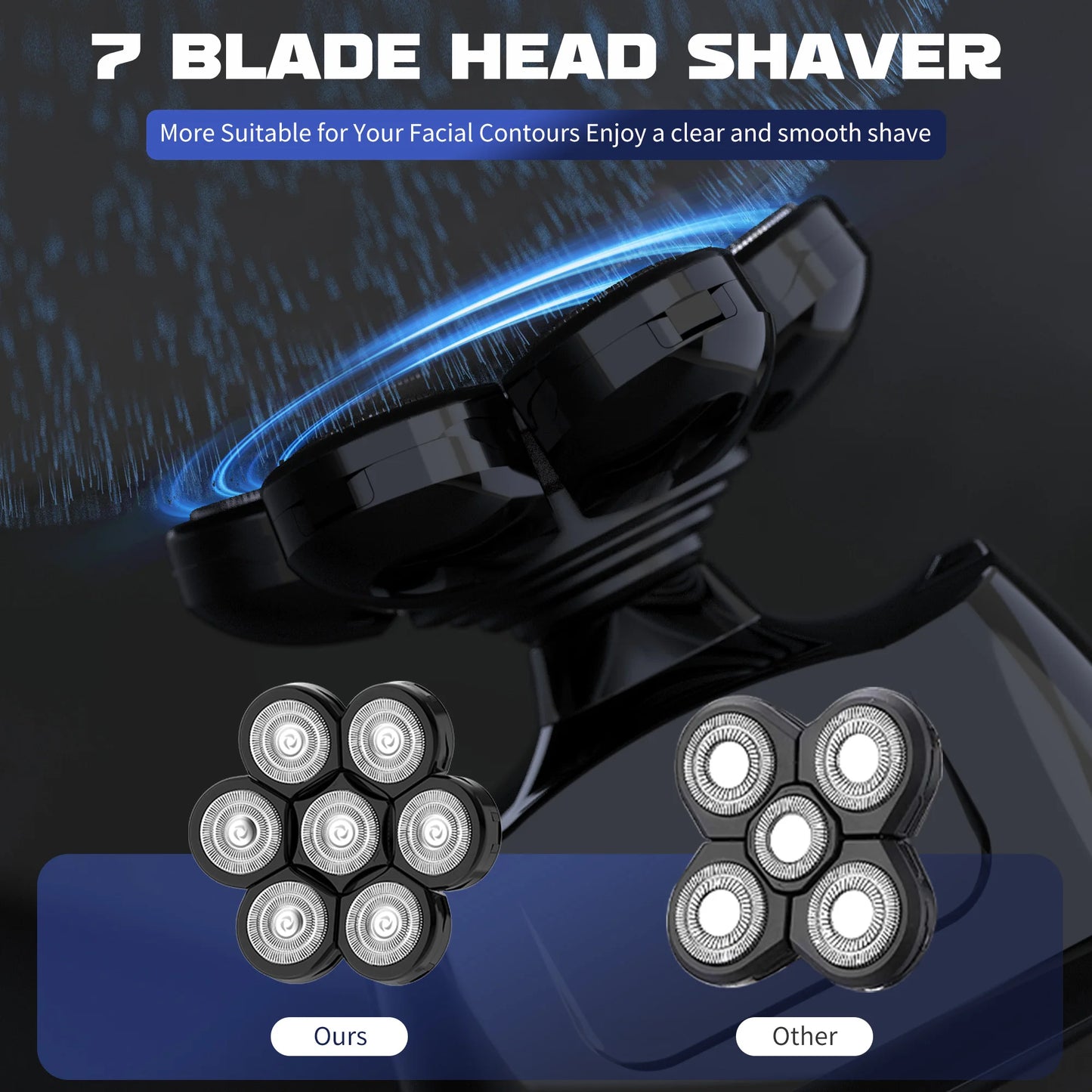 SEJOY 7D Head Shaver 6-In-1 Electric Razor Kit For Men
