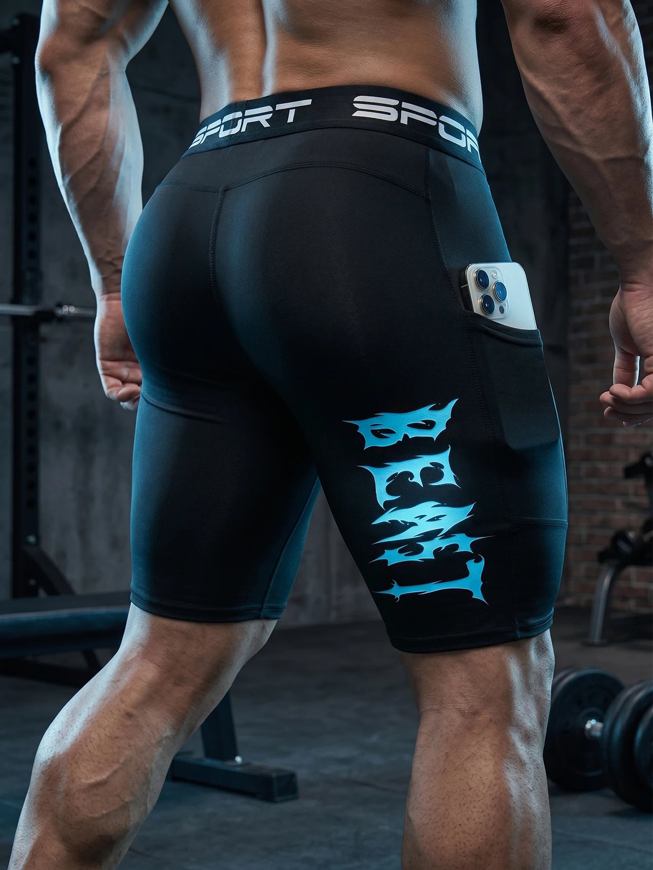 Men's Compression Shorts With Phone Pocket 3 Pack Quick Dry
