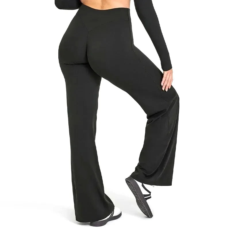 STOUREG Womens Straight Leg Yoga Pants Ultra Soft Butter Fabric Mid Waist