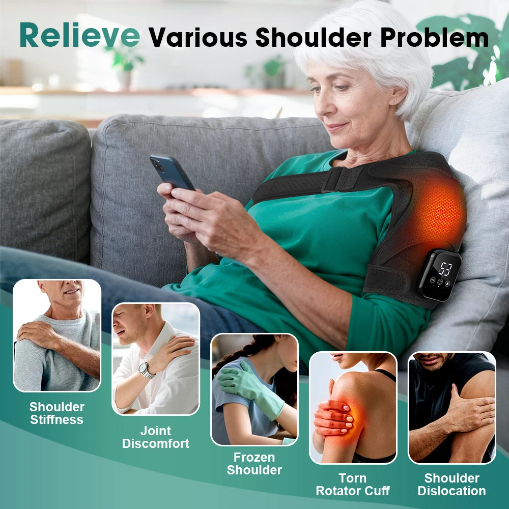 Hailicare Electric Heating Shoulder Brace With Vibration Therapy