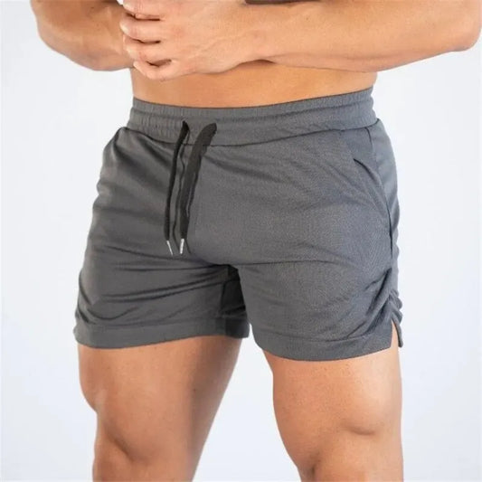 Men's Summer Fitness Shorts With Pockets And Elastic Waist Polyester