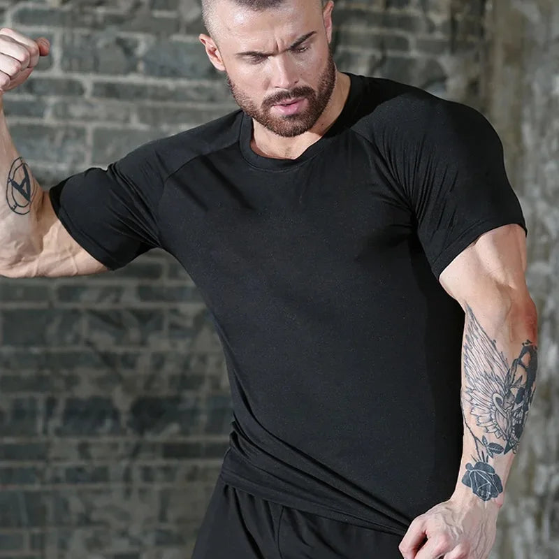 NONECN Quick Dry Fitness T Shirt For Men Gym Running