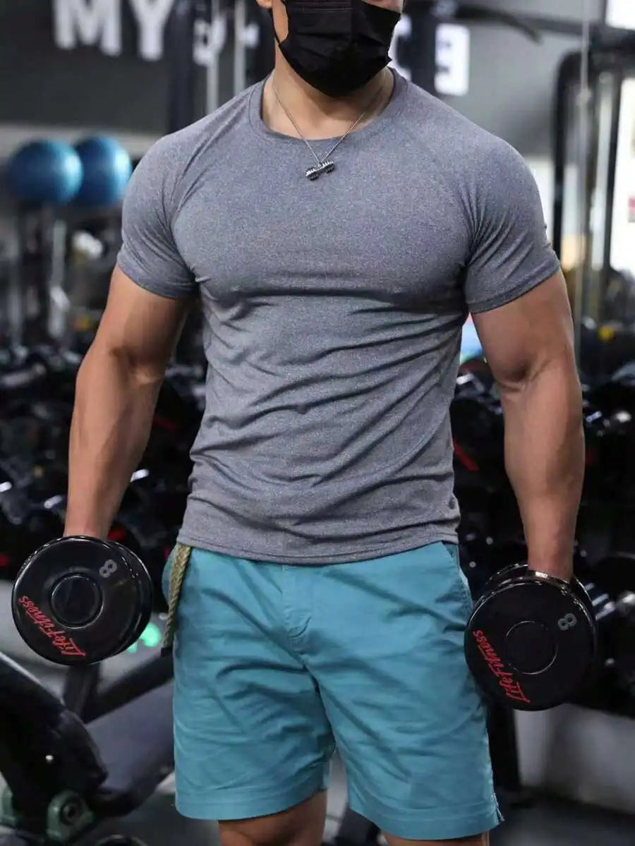 Men's Short Sleeve Compression Sports Shirt Moisture-Wicking