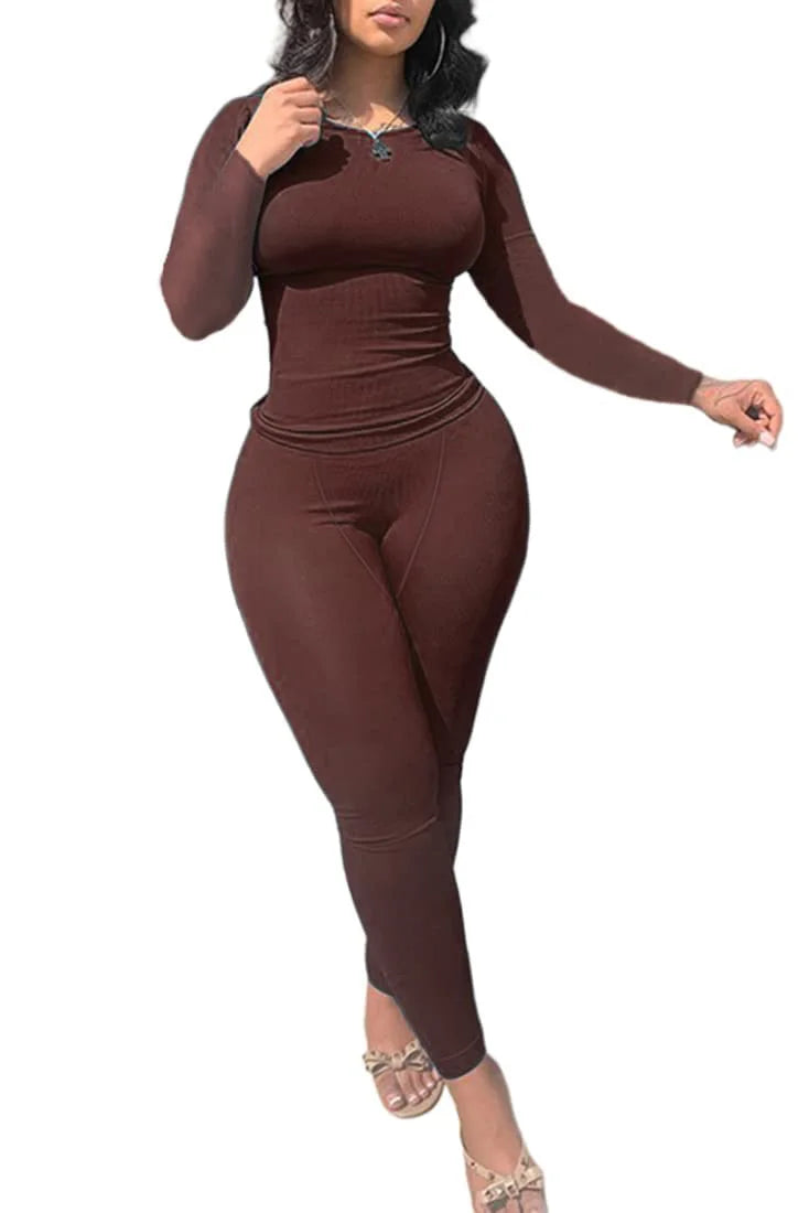 Women's Long Sleeve And Leggings Set For Workout Breathable Polyester Elastane