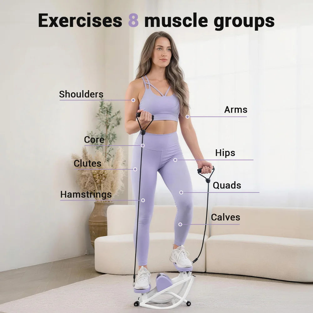 UMAY Mini Stepper With Resistance Bands For Home Workout