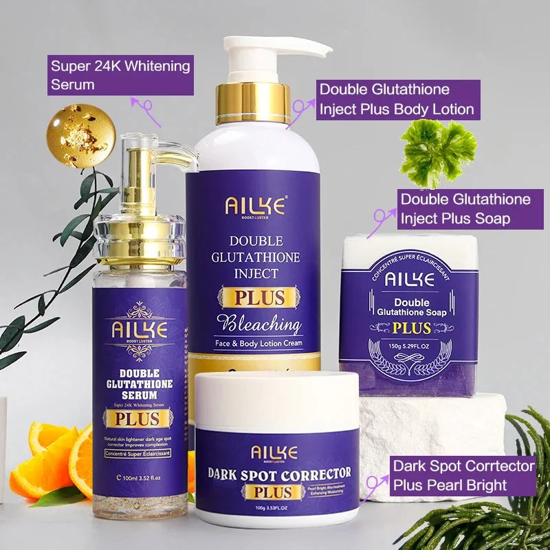 AILKE Glutathione Plus Skin Care Set Whitening Lotion