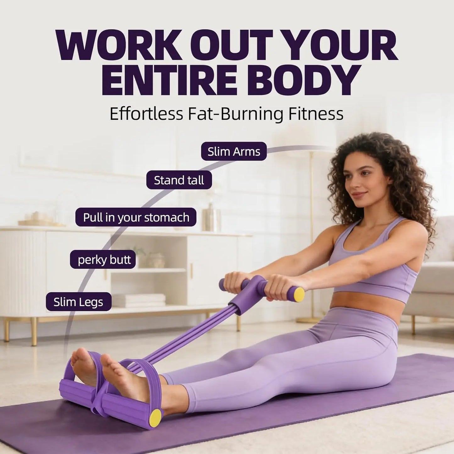 4 Tube Resistance Band Set Multi Function Fitness Kit Gym