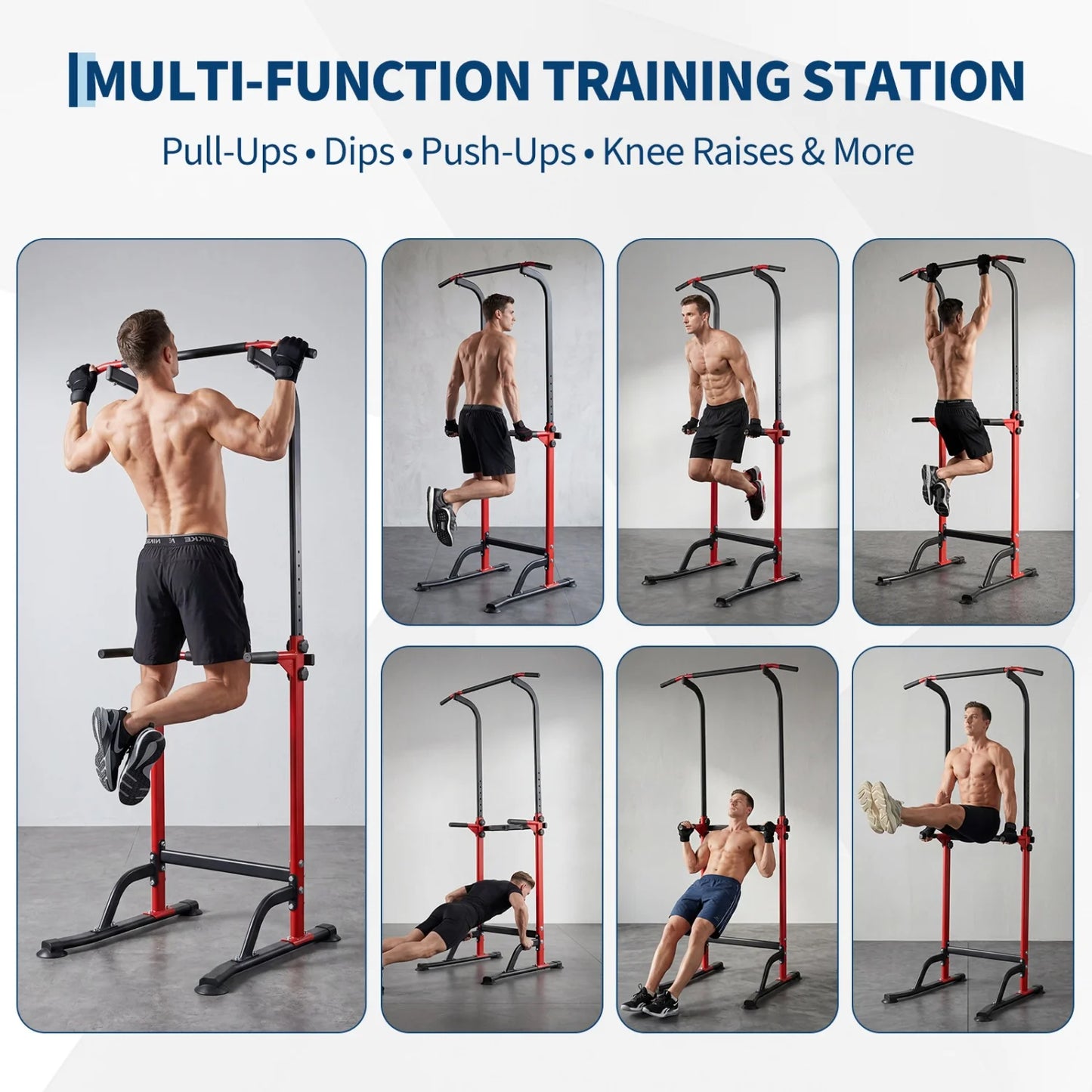 HiMISS Power Tower Pull Up Dip Station With Adjustable Height