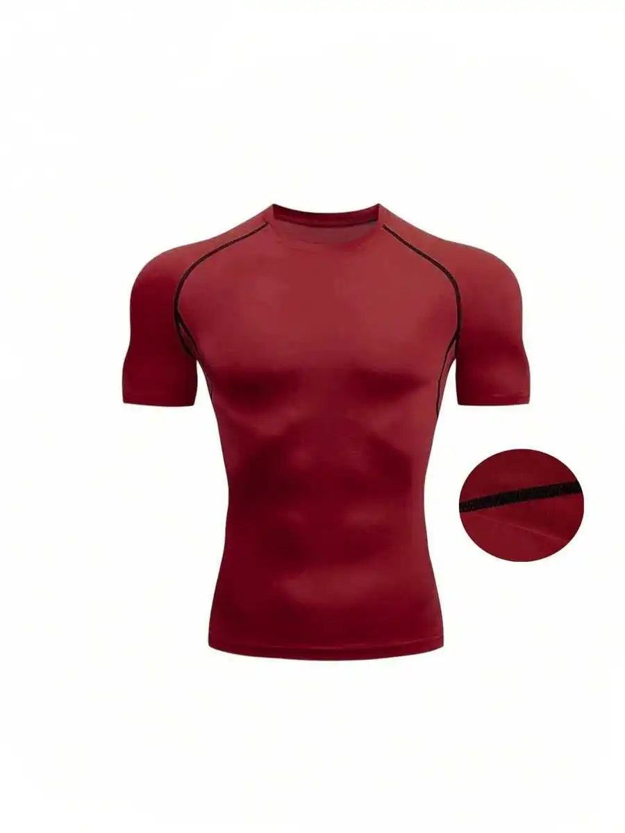 Men's Short Sleeve Compression Sports Shirt Moisture-Wicking