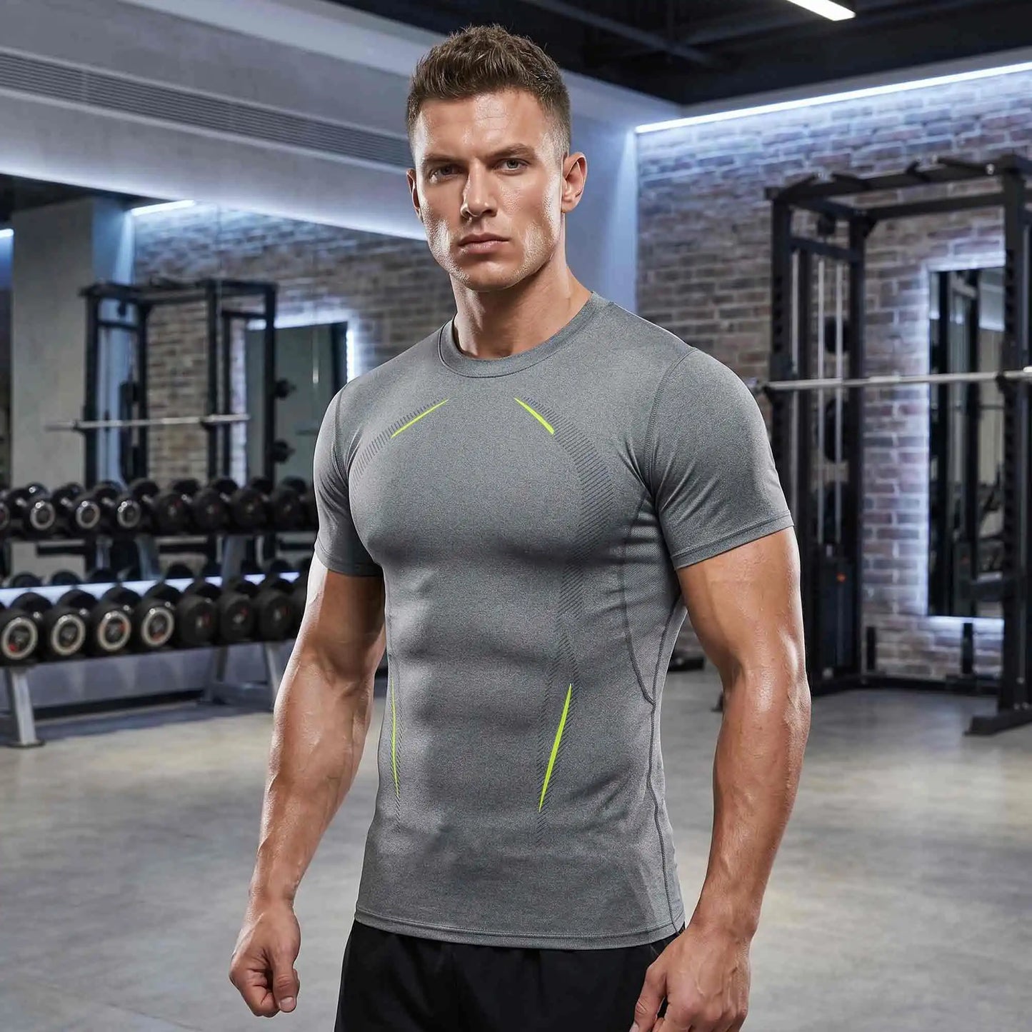 Mens Compression Shirts 3 Pack Baselayer Tops Moisture Wicking QuickDry