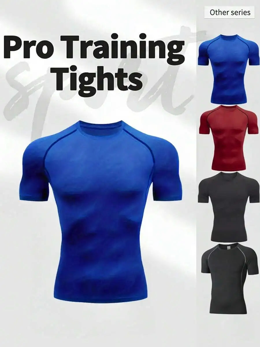 Men's Short Sleeve Compression Sports Shirt Moisture-Wicking