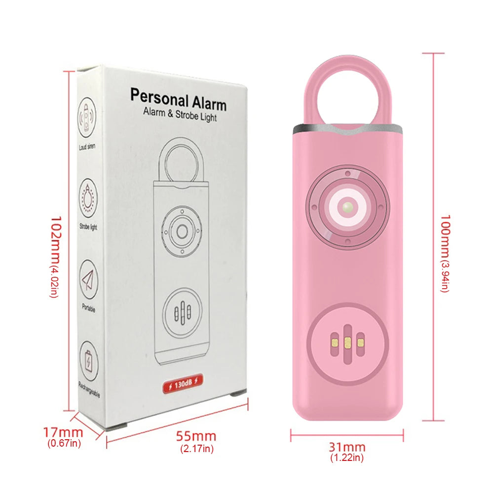 VODOOL 130dB Self Defense Alarm Keychain Rechargeable Flashlight