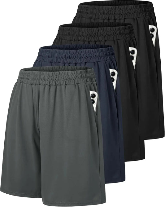 Men's Basketball Shorts with Pockets Quick Dry Athletic Fitness Pack