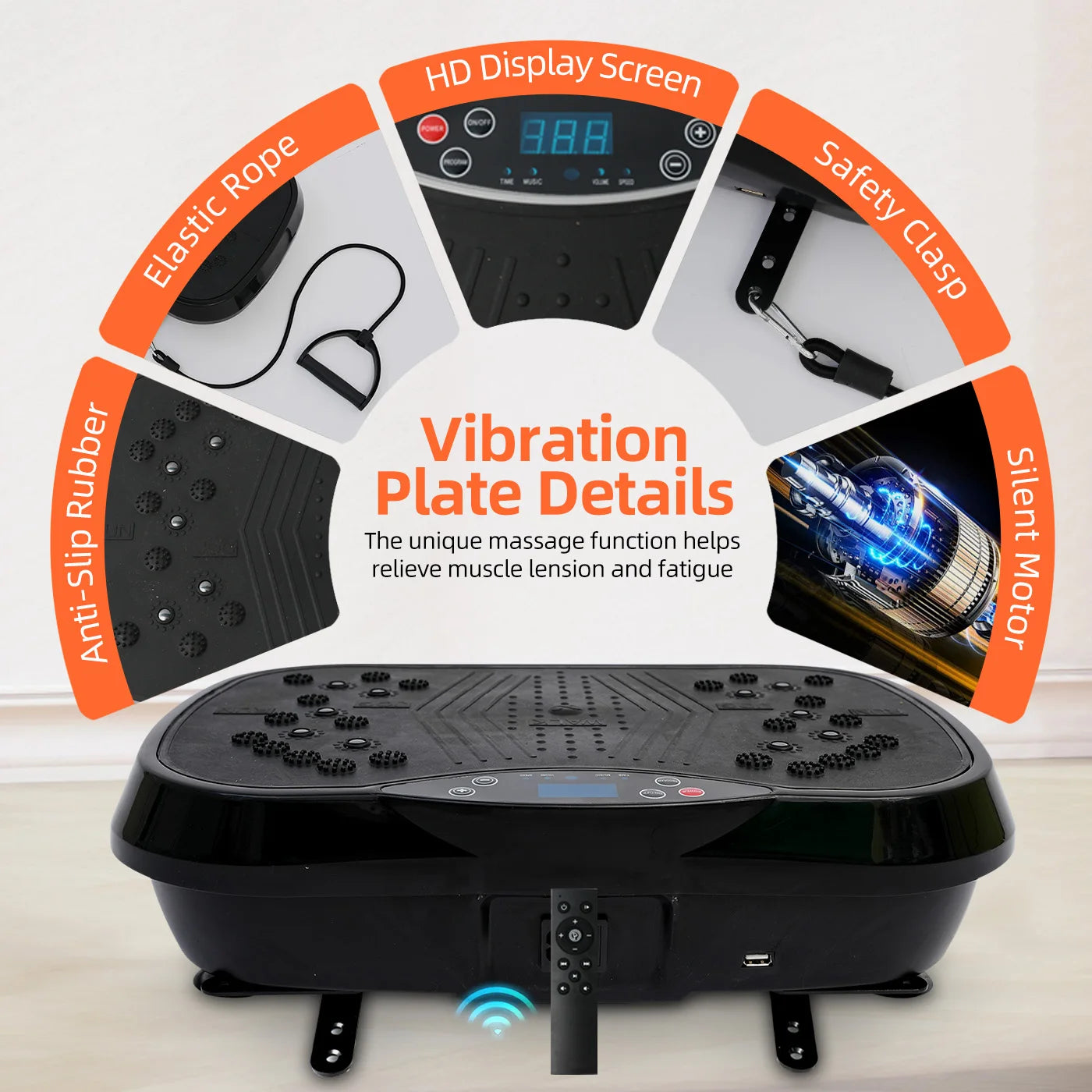 Vibration Plate Exercise Machine With Bluetooth Remote For Body Workout