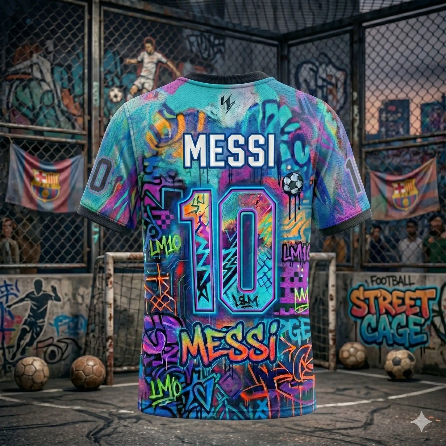 Messi Argentina Graffiti World Cup Soccer Jersey Quick Dry Tee