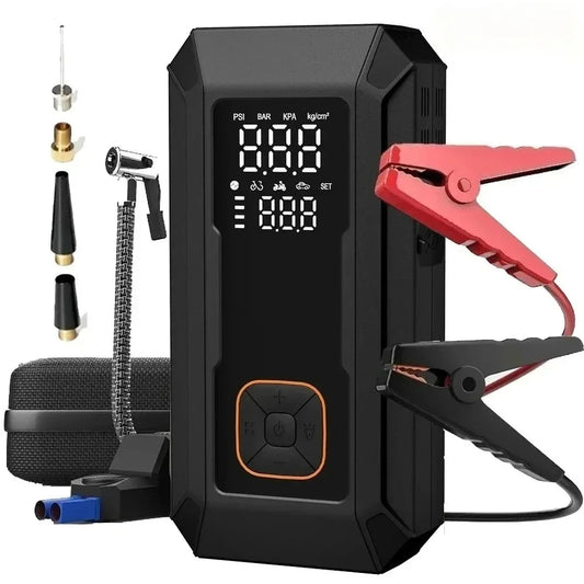 5-IN-1 Car Jump Starter with Air Compressor Peak 1500A Auto Battery Booster 150PSI Air Pump Portable Power Bank Tire Inflator