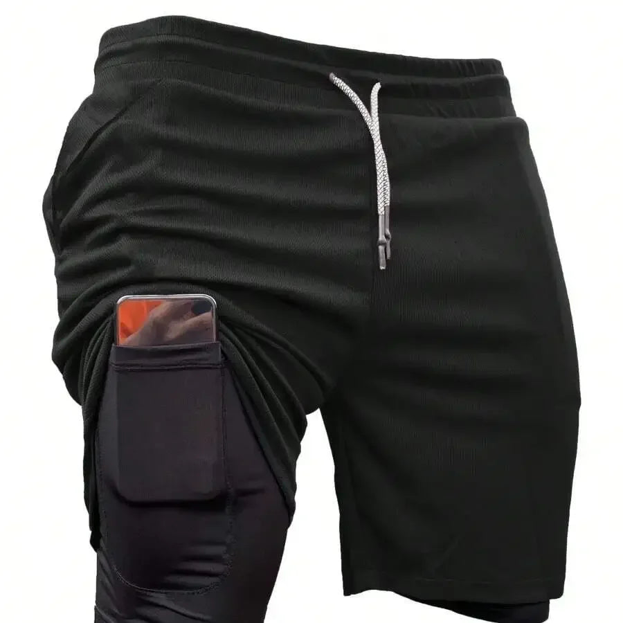 Men's 2-In-1 Double Layer Gym Shorts With Inner Pocket