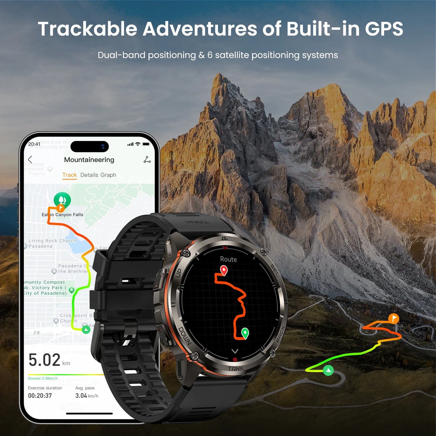 KOSPET Tank T3 Ultra 2 GPS Smartwatch Bluetooth