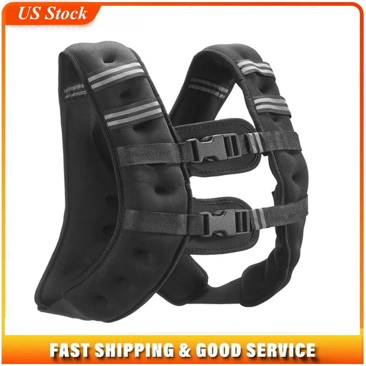 Weighted Vest 16 Lbs With Reflective Stripe For Strength Training