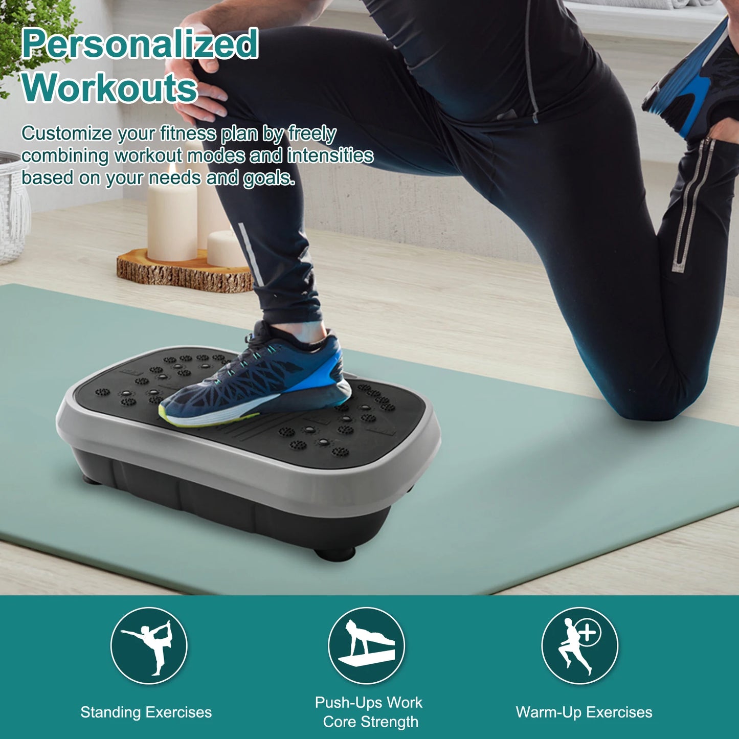 Vibration Plate Exercise Machine With Bluetooth Remote For Body Workout