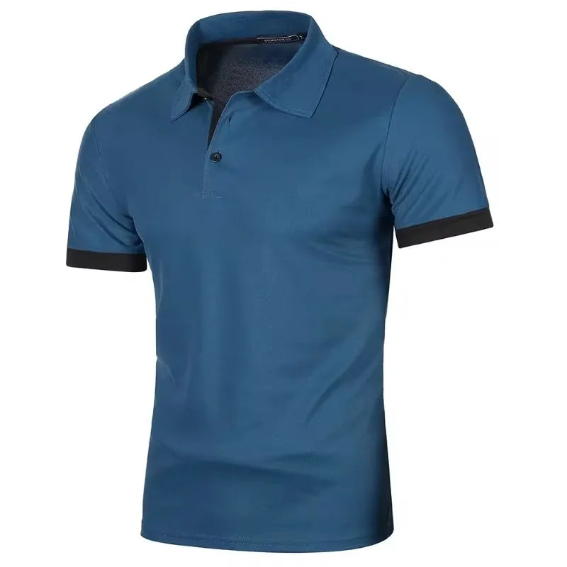 Summer Mens Polo Shirts Short Sleeve Sport T Shirt Quick Dry Athletic Workout Polo Lightweight Breathable Streetwear