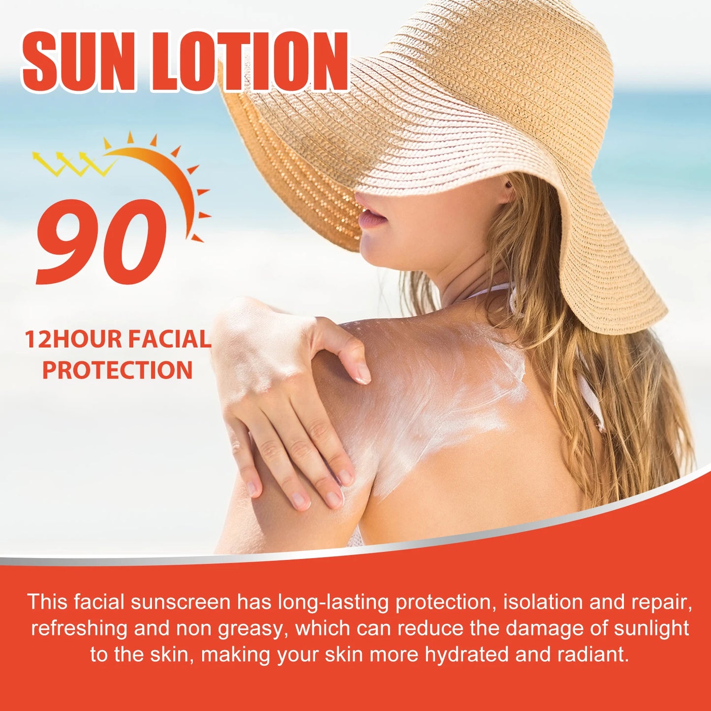 OUHOE Sun Lotion 12-Hour Facial Body SPF Protection