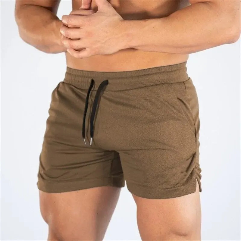 Men's Summer Fitness Shorts With Pockets And Elastic Waist Polyester