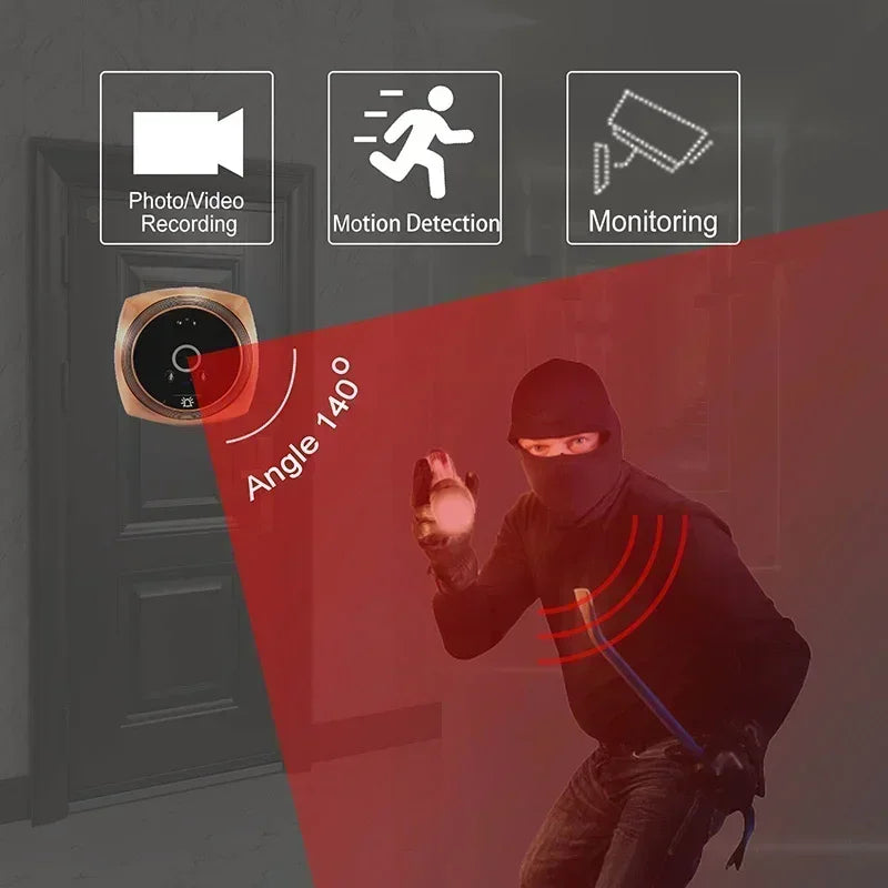 Door Viewer Video Peephole Camera With Motion Detection