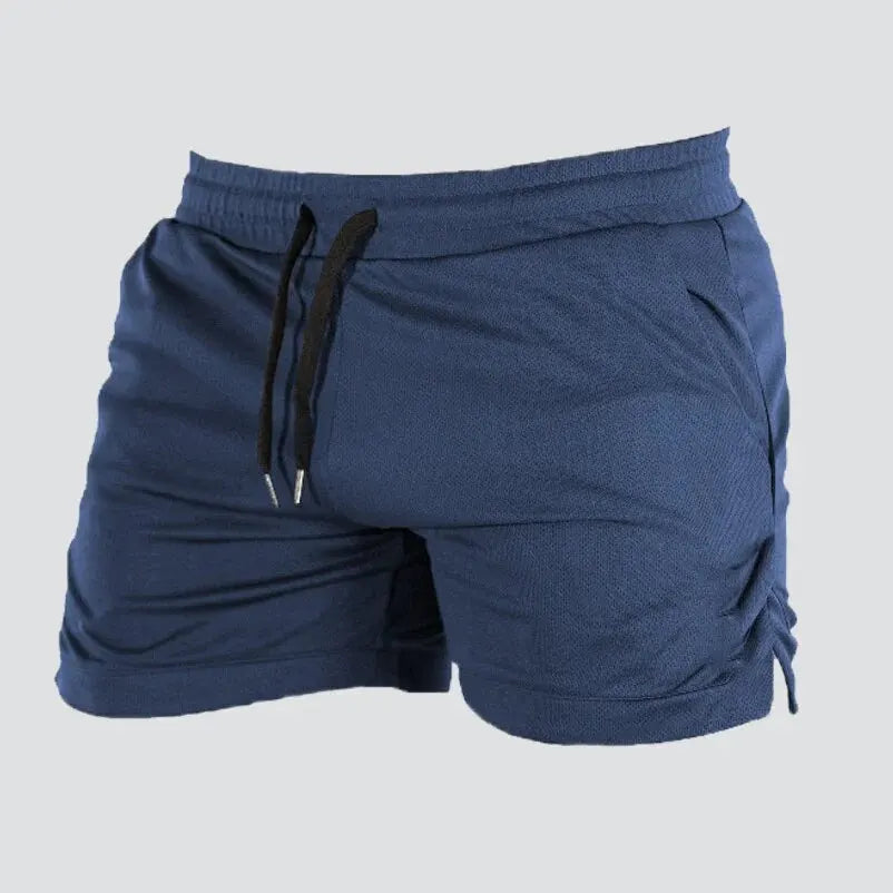 Men's Summer Fitness Shorts With Pockets And Elastic Waist Polyester