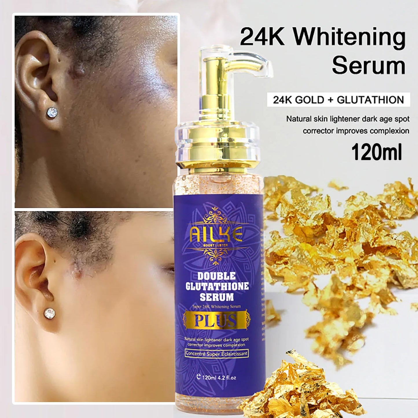 AILKE Glutathione Plus Skin Care Set Whitening Lotion