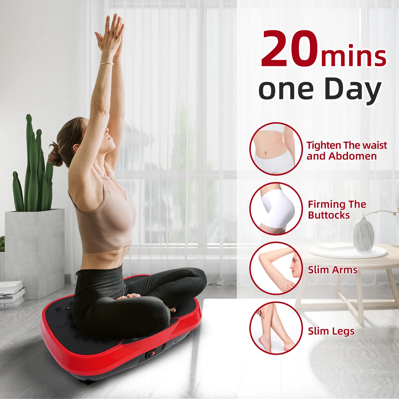 Vibration Plate Exercise Machine With Bluetooth Remote For Body Workout
