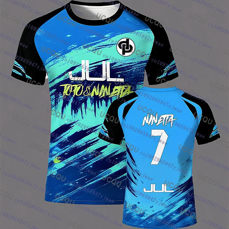 Unisex Sporty Short Sleeve Football Jersey Polyester Breathable Top
