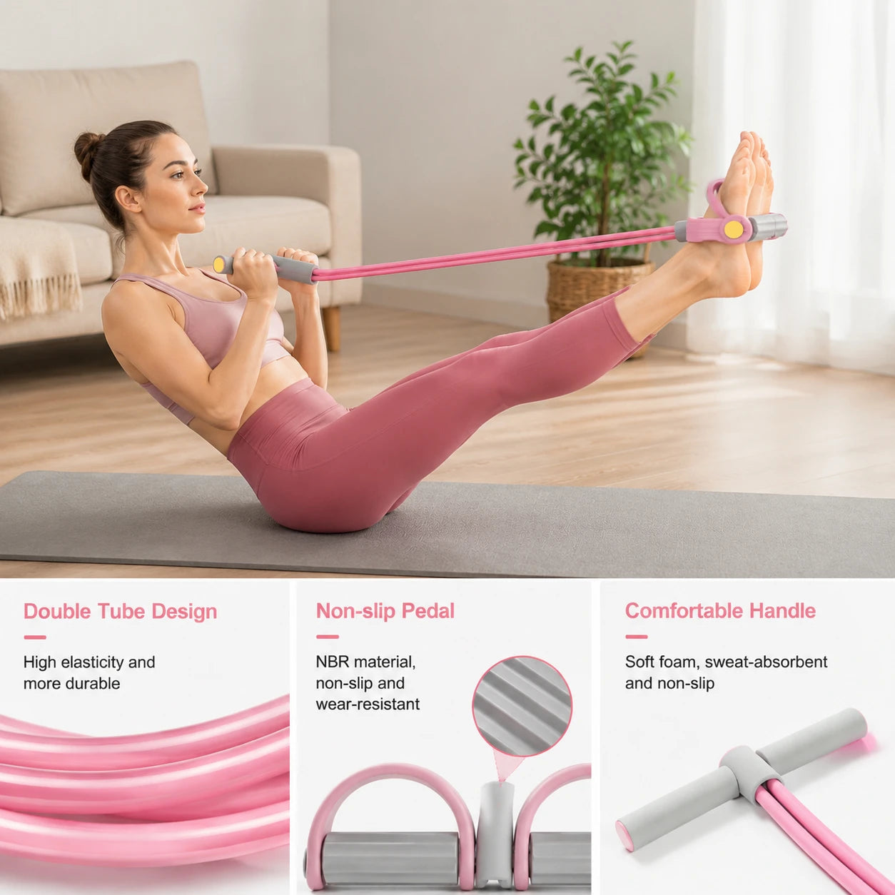 Adjustable Pedal Resistance Band for Full Body Home Gym Workouts