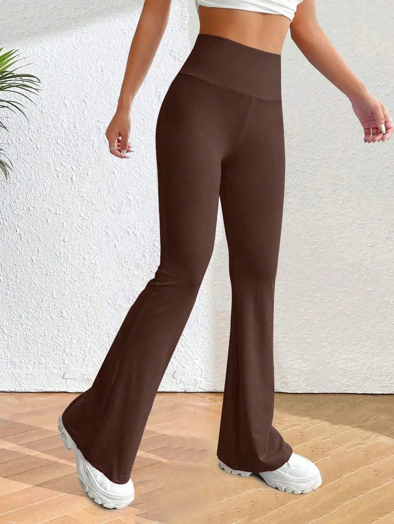 Solva Women's Flare Leg Yoga Pants With Elastic Waist