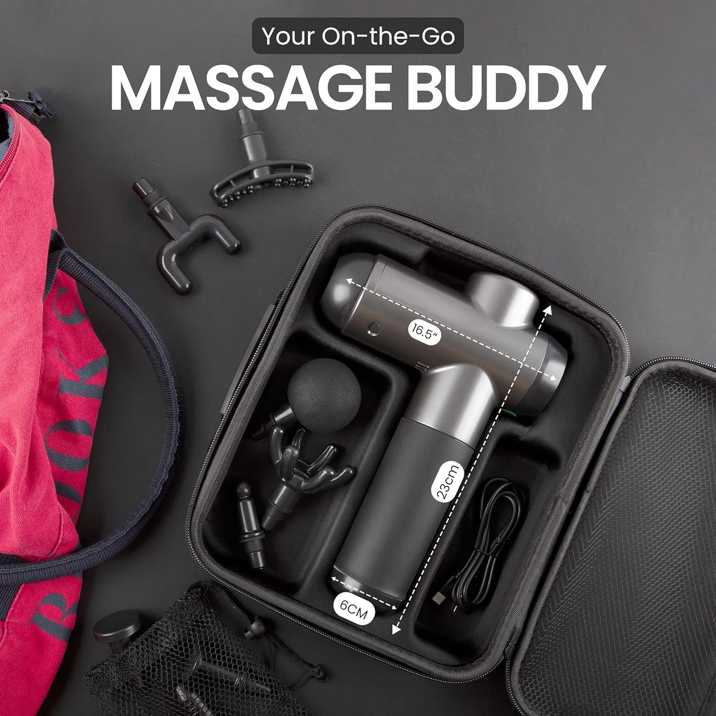 Deep Tissue Massage Gun With 99 Speeds And 8 Attachments