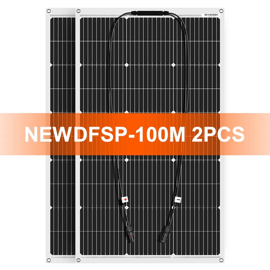 DOKIO 100W-400W 18V monocrystalline flexible solar panel, suitable for camping, RV installation can charge 12V batteries