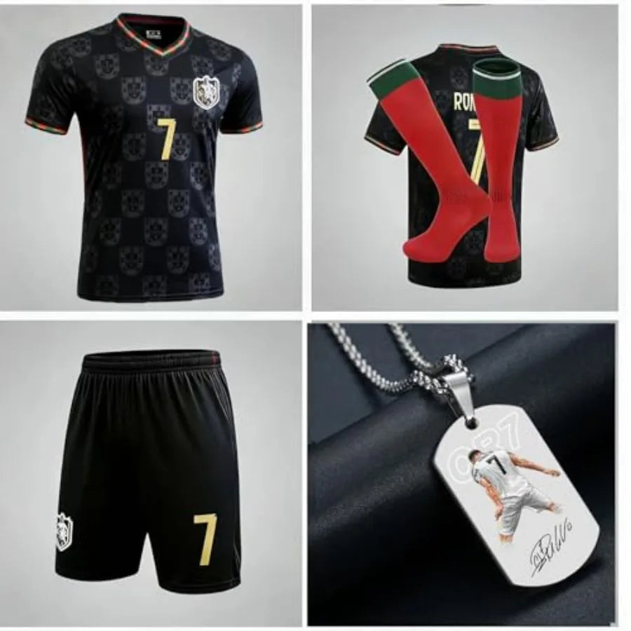 Youth Soccer Jersey Set Uniform Kit Shirt Shorts Socks Training