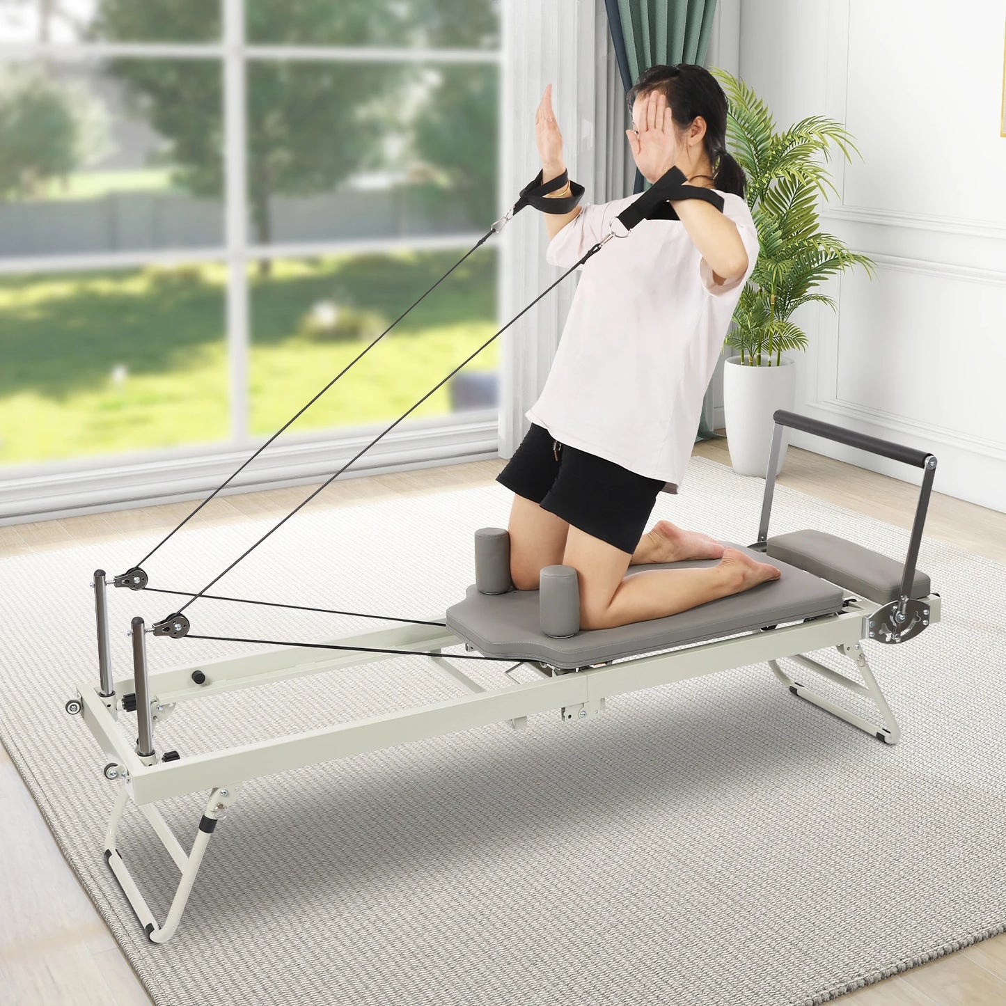 Foldable Pilates Reformer Machine For Multifunctional Yoga Fitness