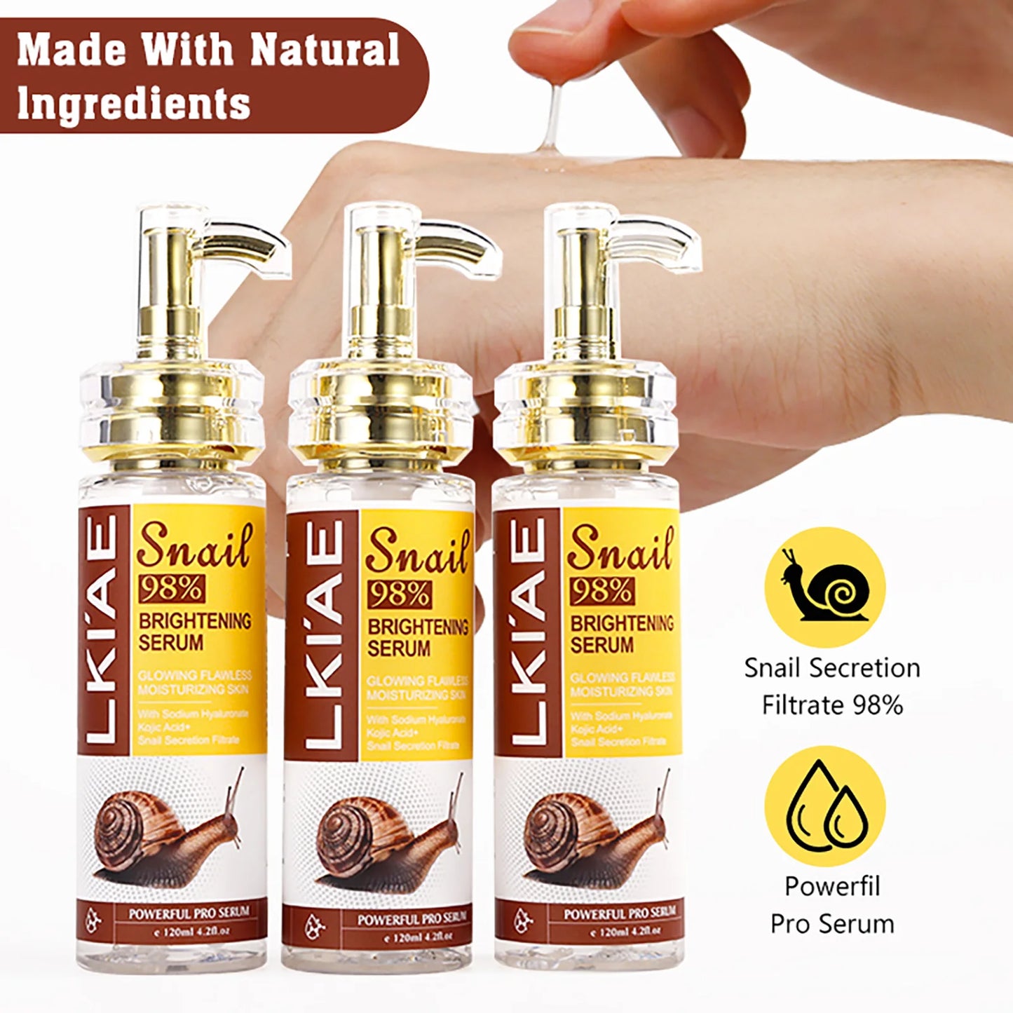 AILKE Natural Snail Brightening Serum For Face And Body