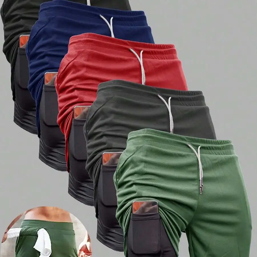 Men's 2-In-1 Double Layer Gym Shorts With Inner Pocket