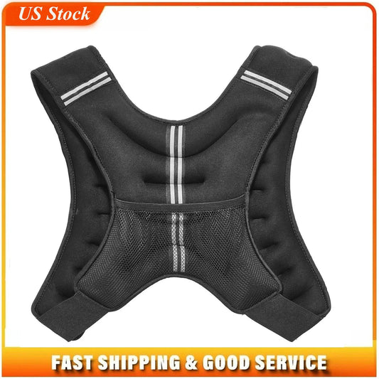 Weighted Vest 20 Lbs With Reflective Stripe And Adjustable Buckle
