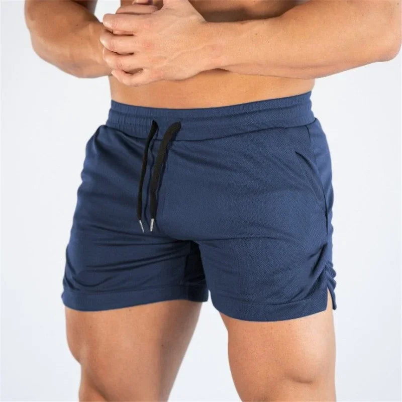 Men's Summer Fitness Shorts With Pockets And Elastic Waist Polyester