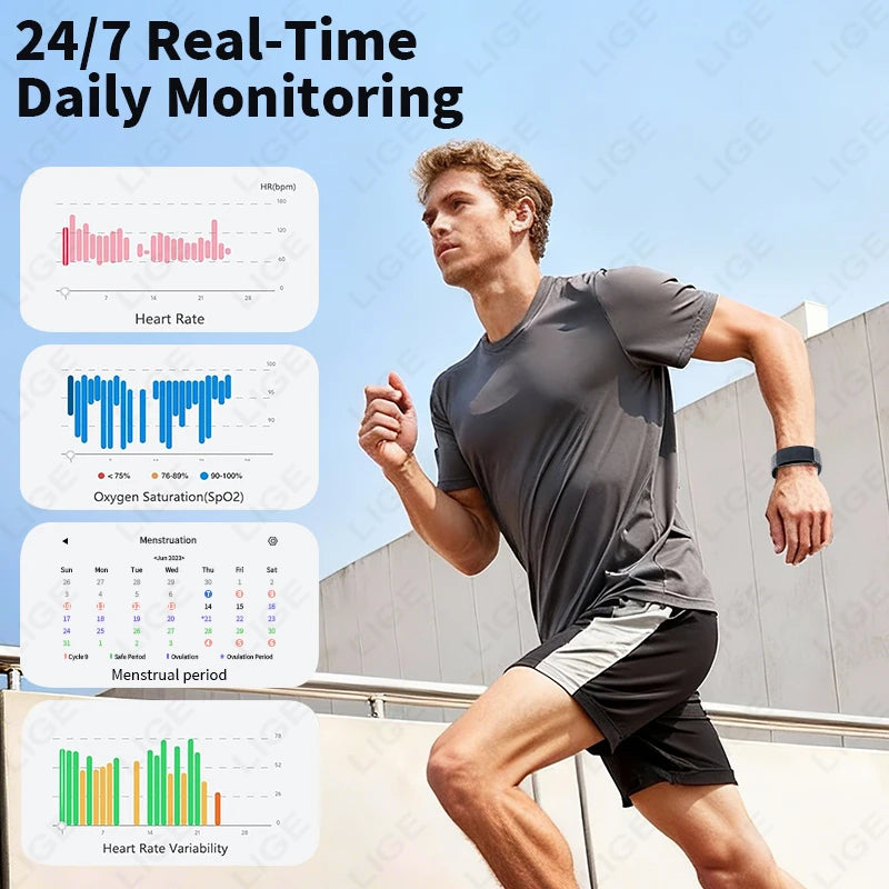 LIGE Nursing ECG PPG Smart Bracelet Health Tracker