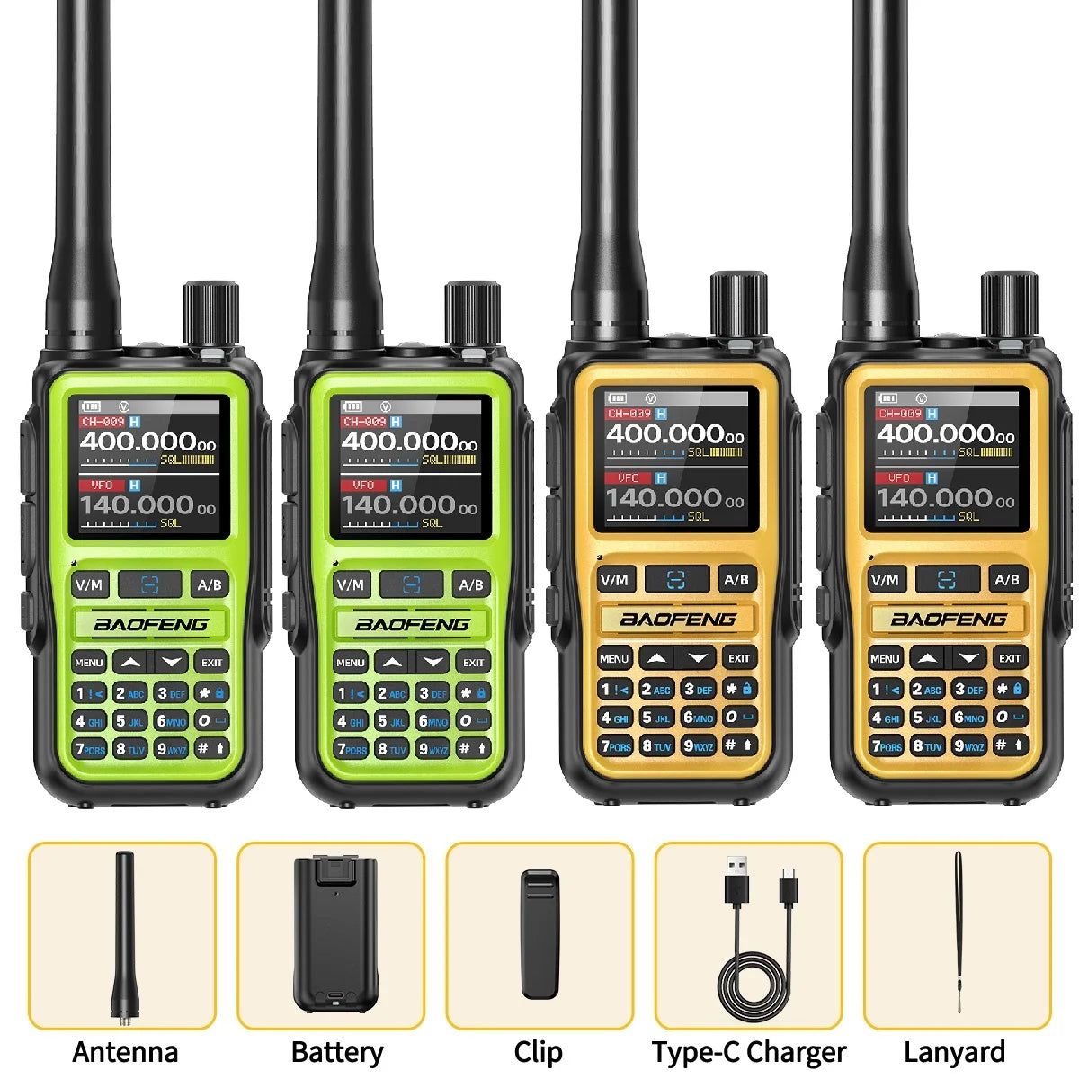 BAOFENG UV-5R MINI Walkie Talkie Bluetooth Multi-Band Quad Pack
